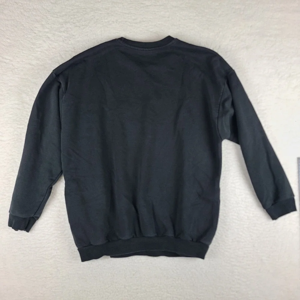 Adidas Sweater‎ Mens Large Black Crewneck Side Pocket Sweatshirt